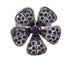 Silver Southwest Magenta Turquoise Flower Ring Size 8-1/4 QX74422
